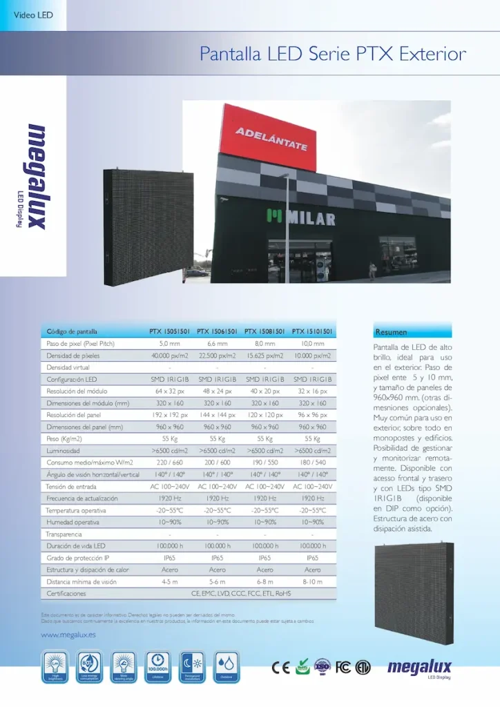 Ficha Serie PTX Exterior