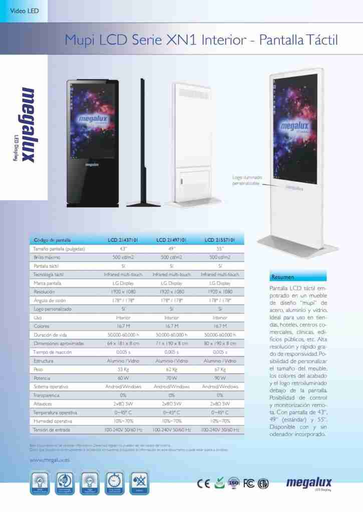Ficha Mupi LCD Serie XN1 Interior v2