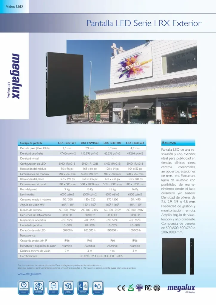 Ficha Serie LRX exterior